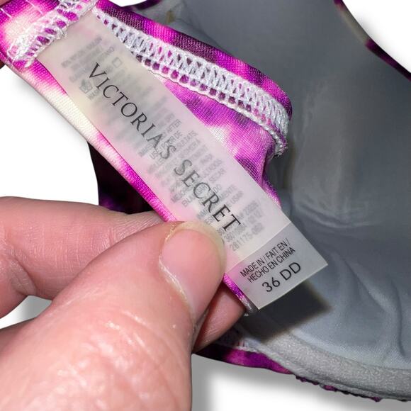 Victorias Secret Womens Bikini Top and Bottom Push Up Underwire Foldover Waist - Picture 7 of 13